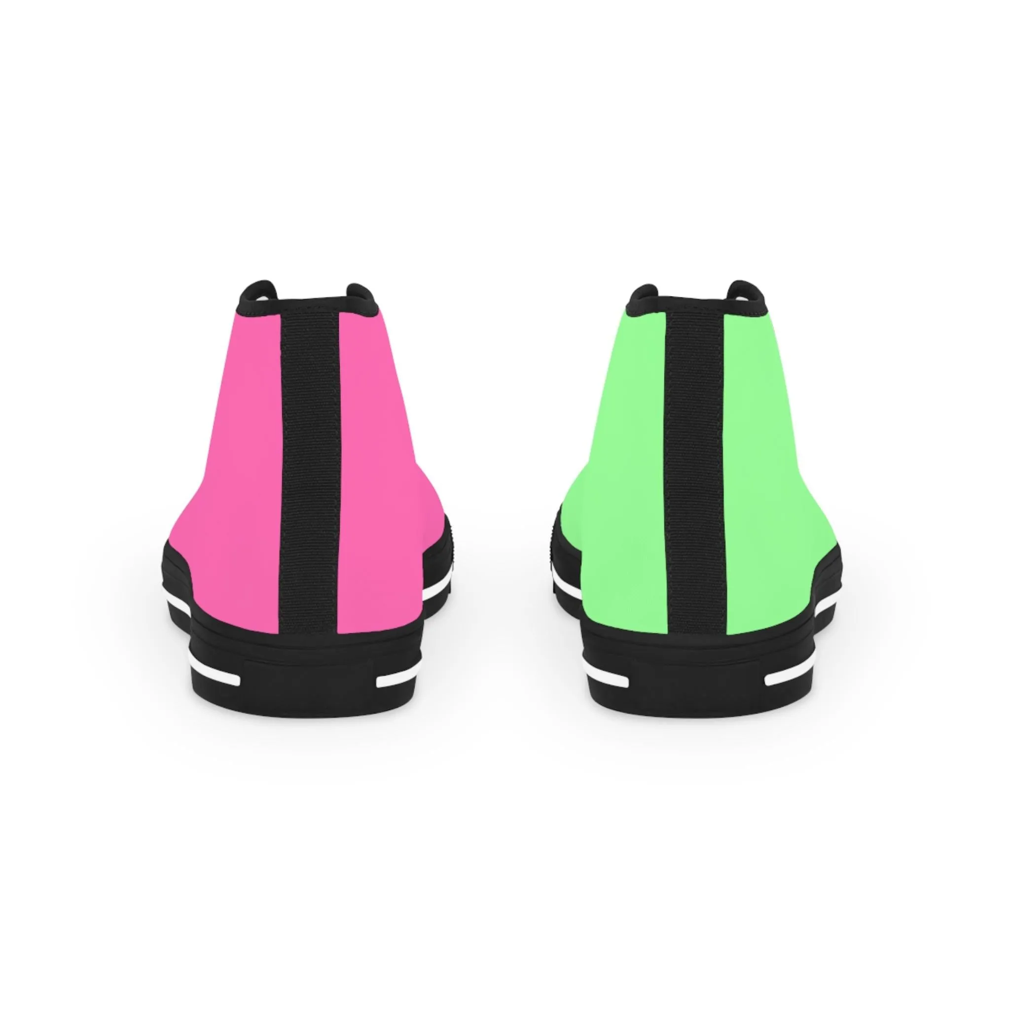 Men's Pink & Green Mismatched High Top Sneakers