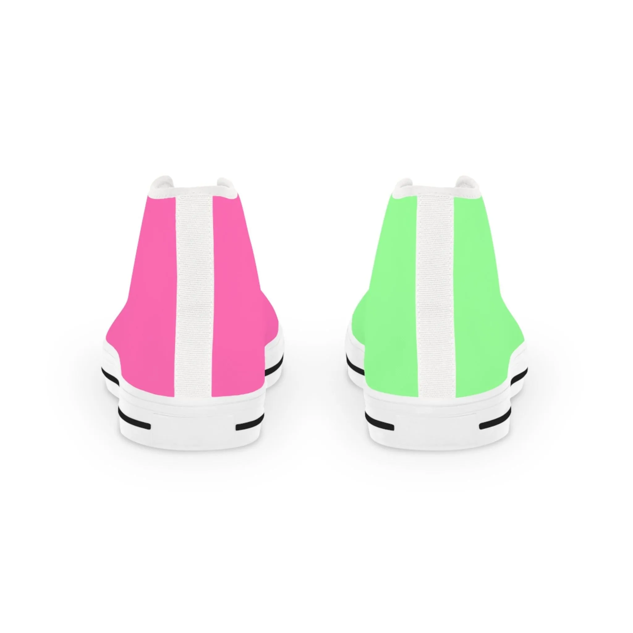 Men's Pink & Green Mismatched High Top Sneakers