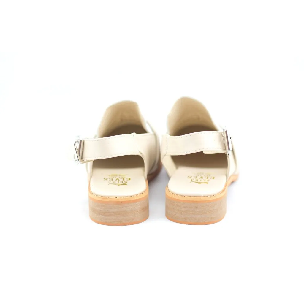 Michelle beige masculine penny ball flats