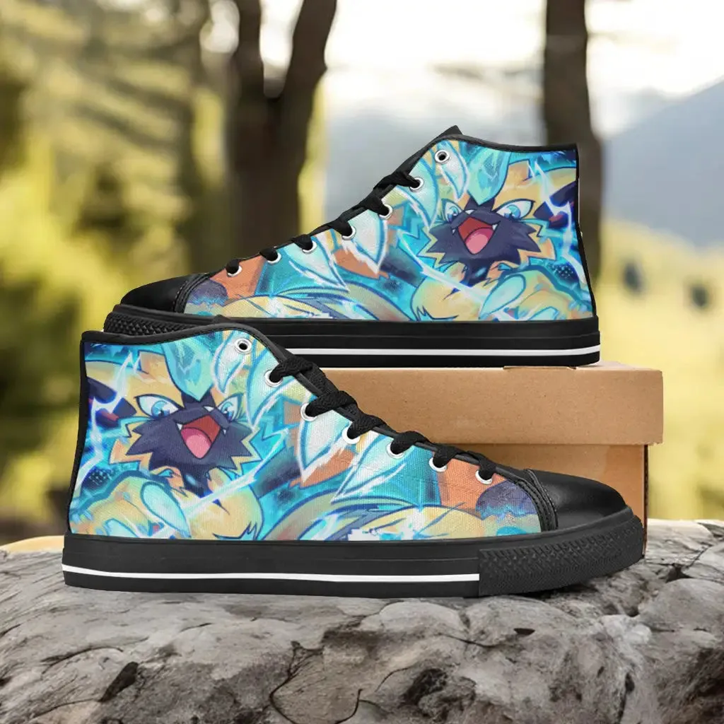 Pokemon Thunder Zeraora Shoes High Top Sneakers for Kids and Adults