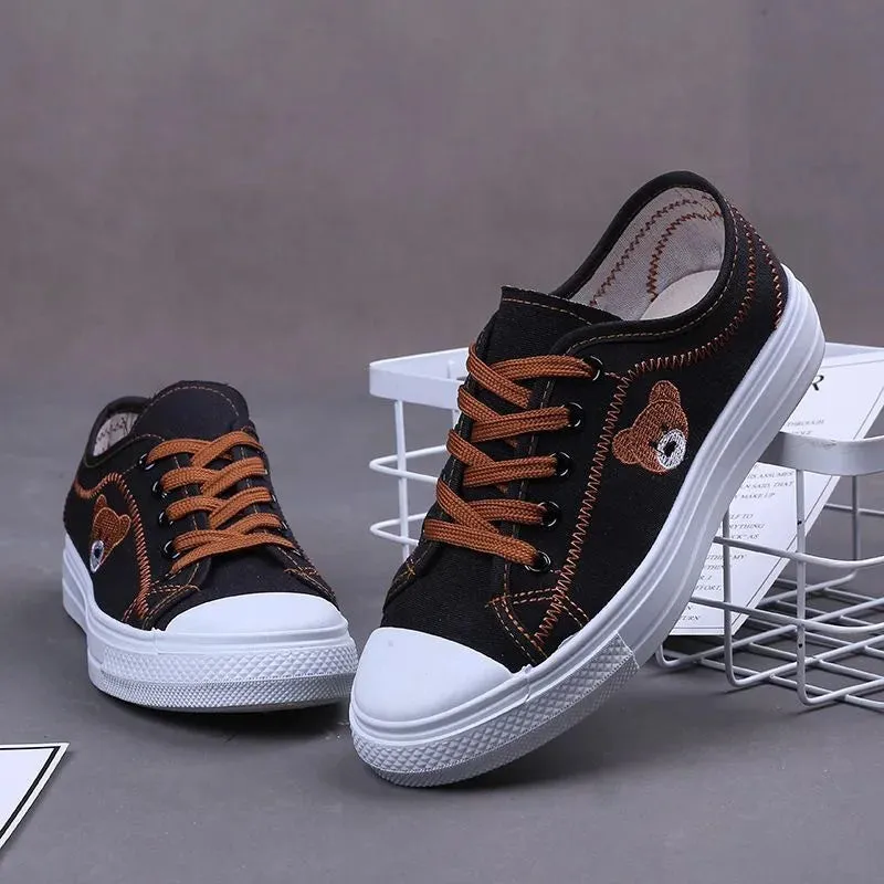 Rhiannon - Trendy Lace-up Canvas Sneakers for Women
