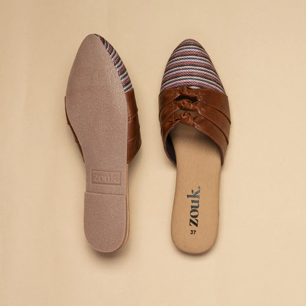 Rohtang Stripes Knotted Mule