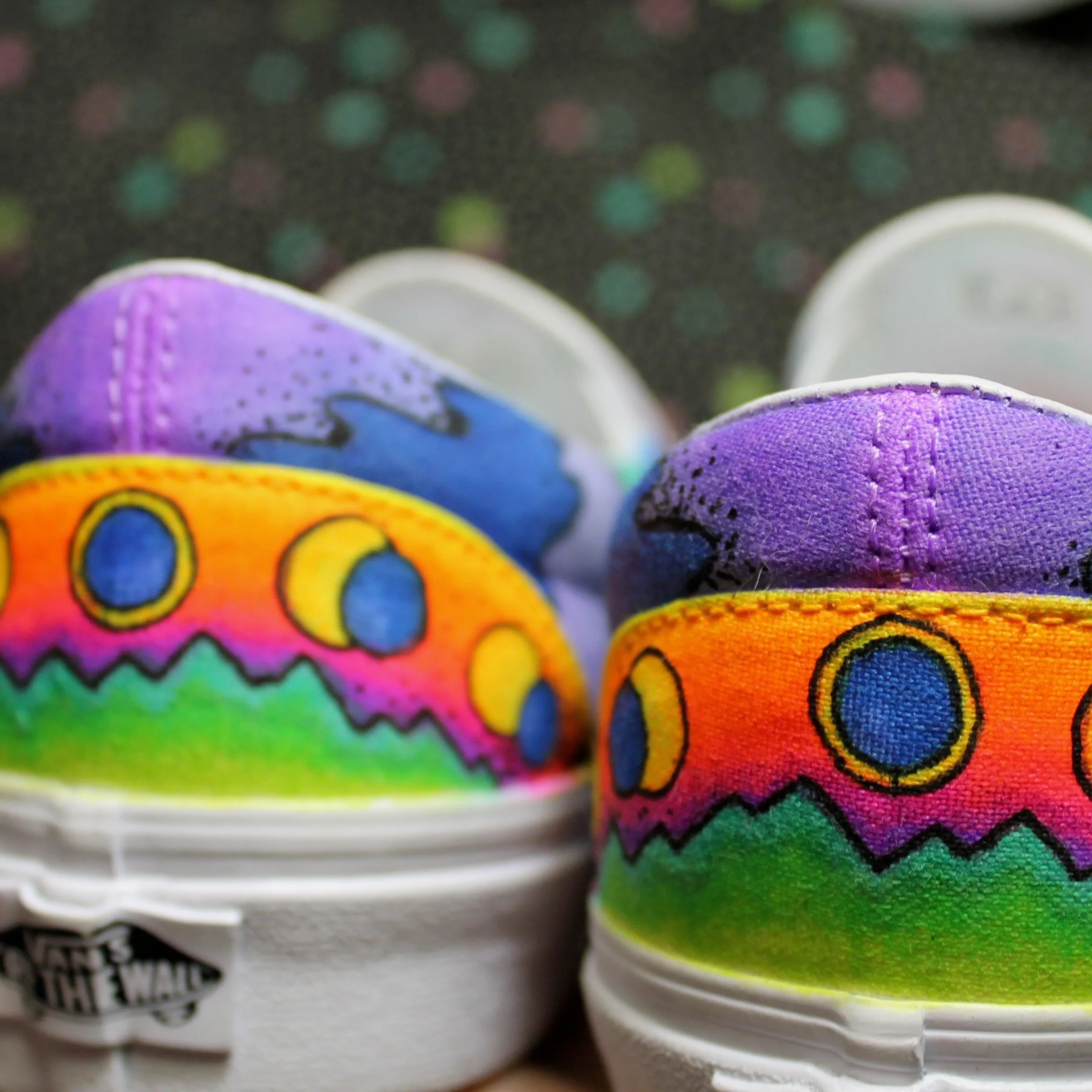 Solar Eclipse custom Vans Slip On Sneakers