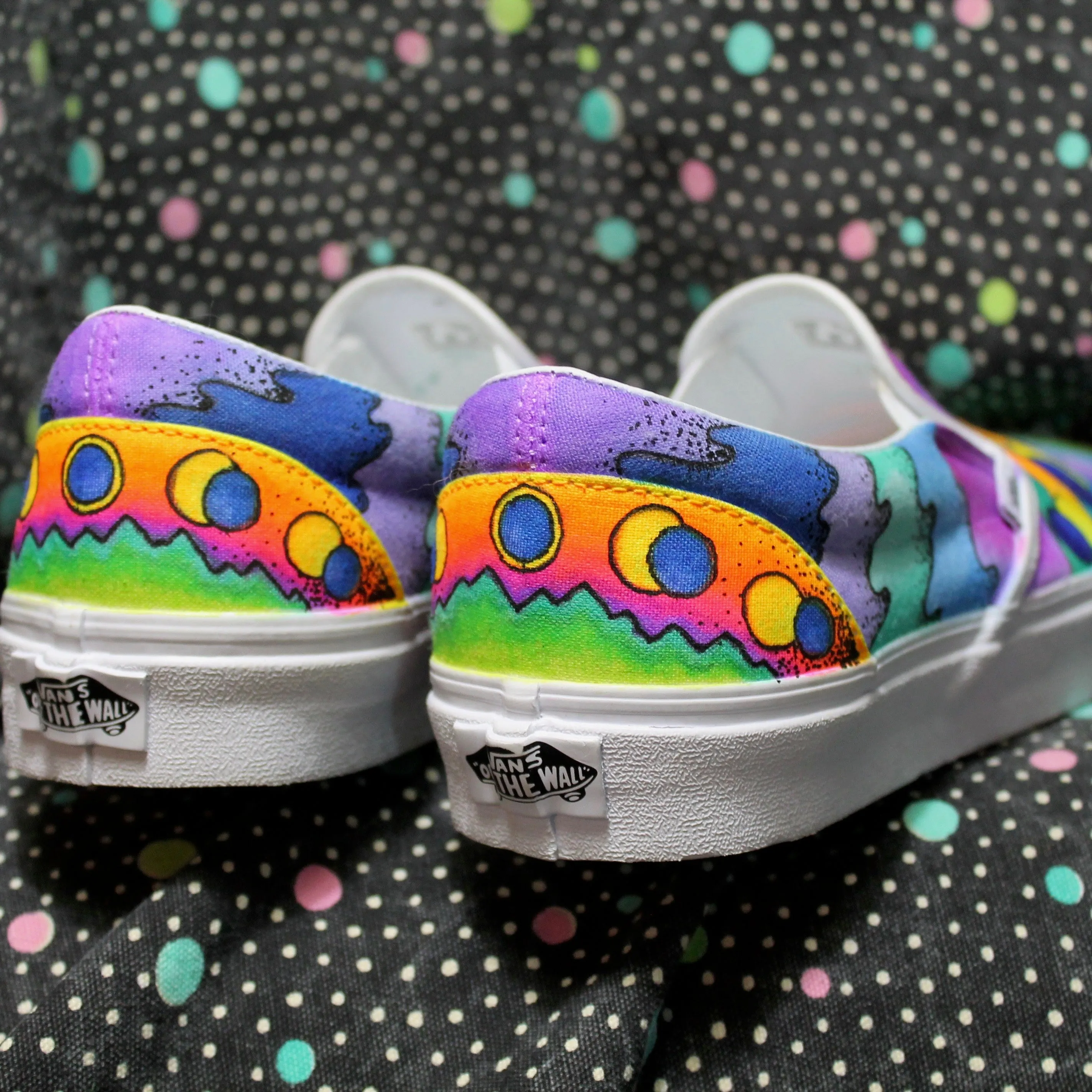 Solar Eclipse custom Vans Slip On Sneakers
