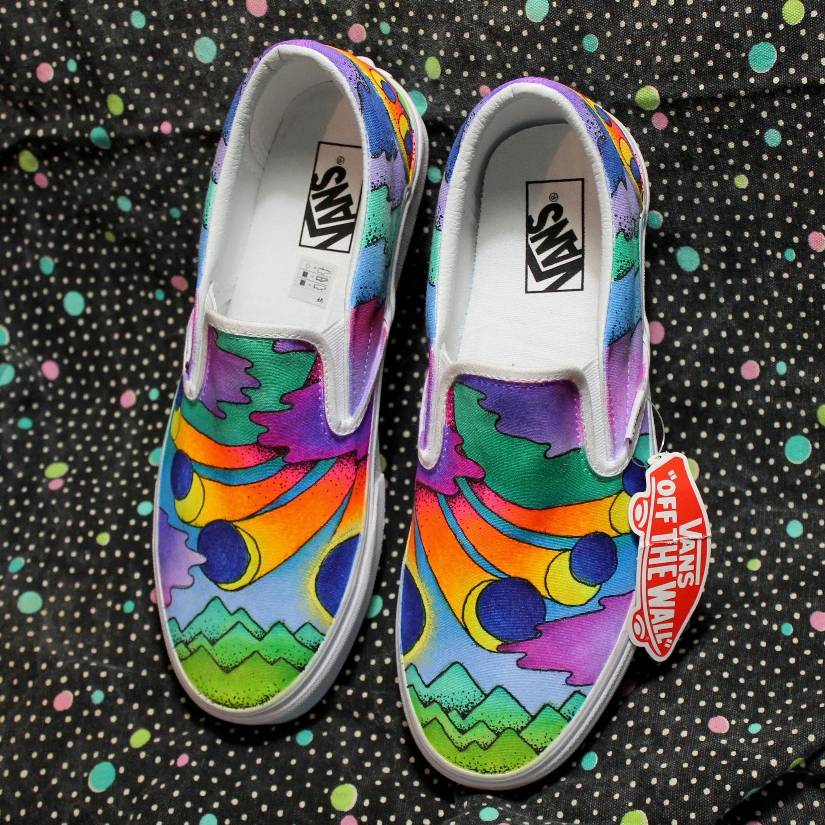 Solar Eclipse custom Vans Slip On Sneakers