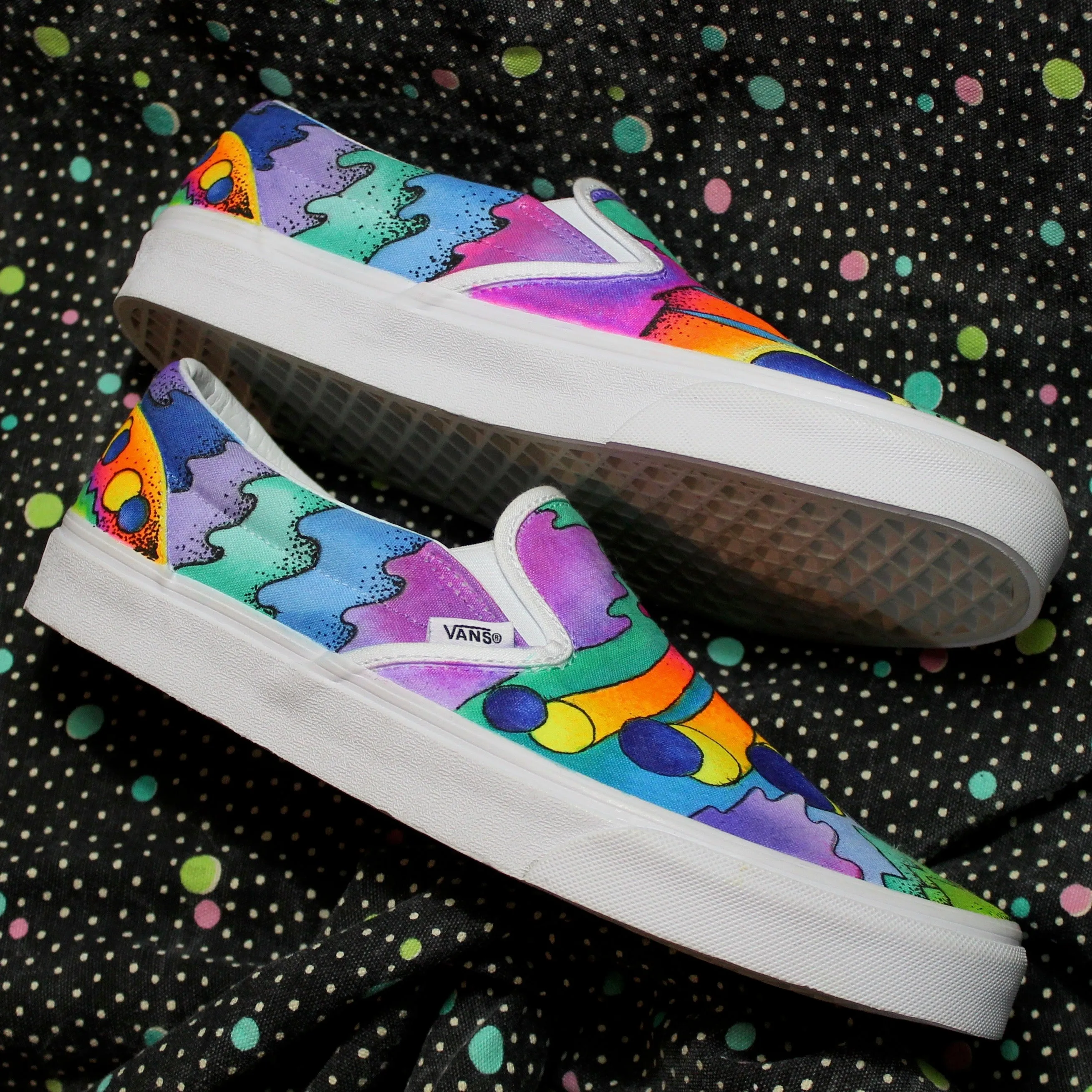 Solar Eclipse custom Vans Slip On Sneakers
