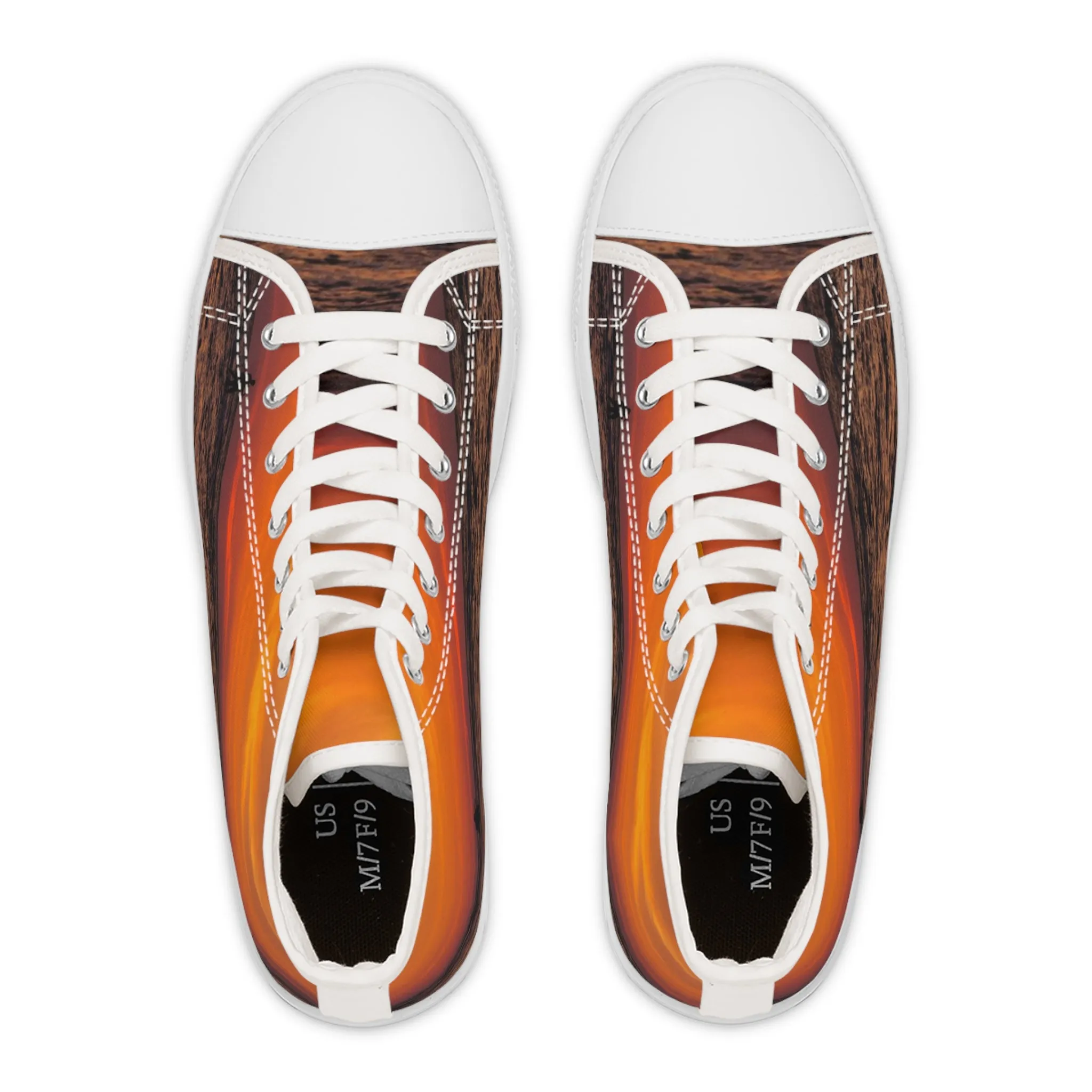 Sunset Inspired Women's High Top Canvas Sneakers AOP
