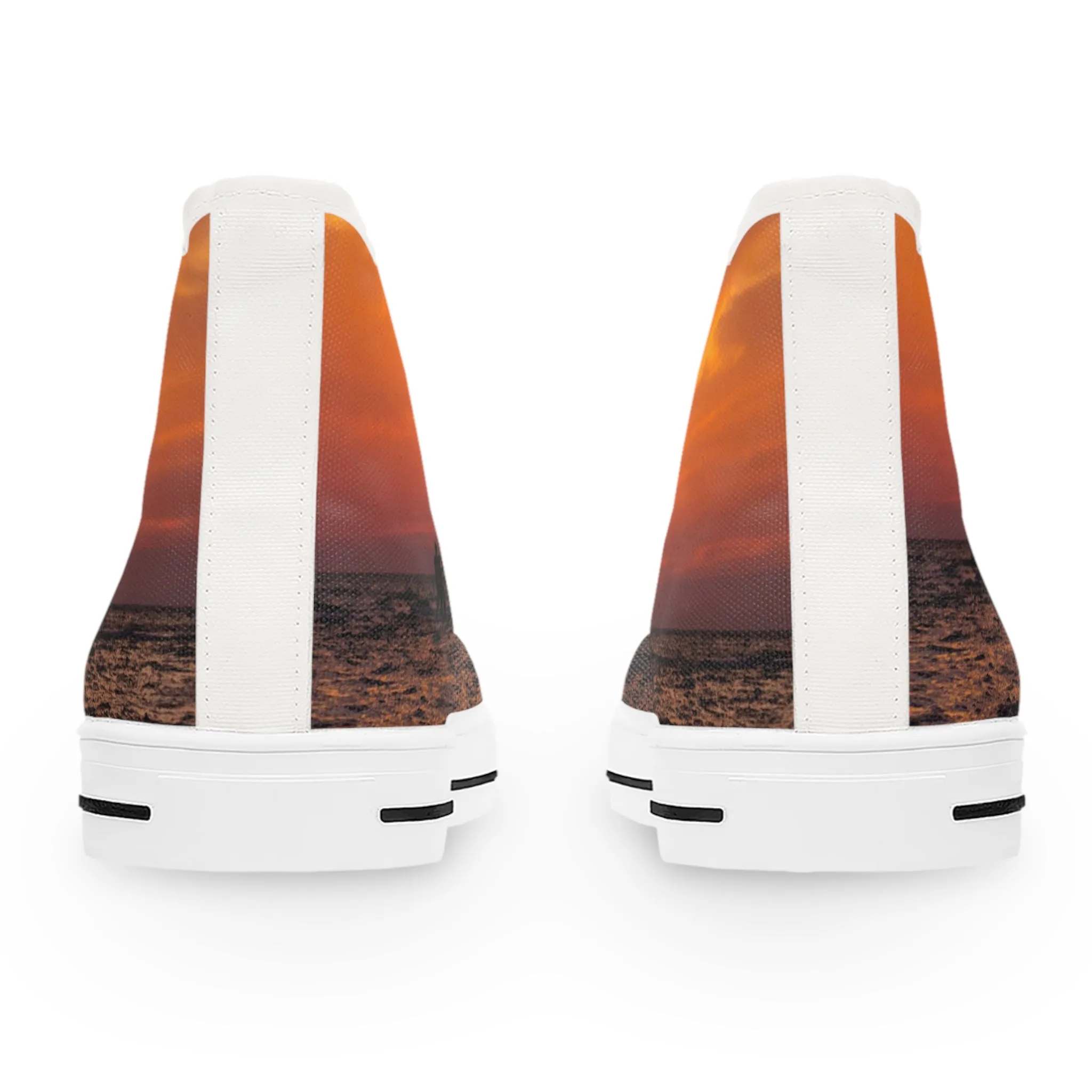 Sunset Inspired Women's High Top Canvas Sneakers AOP