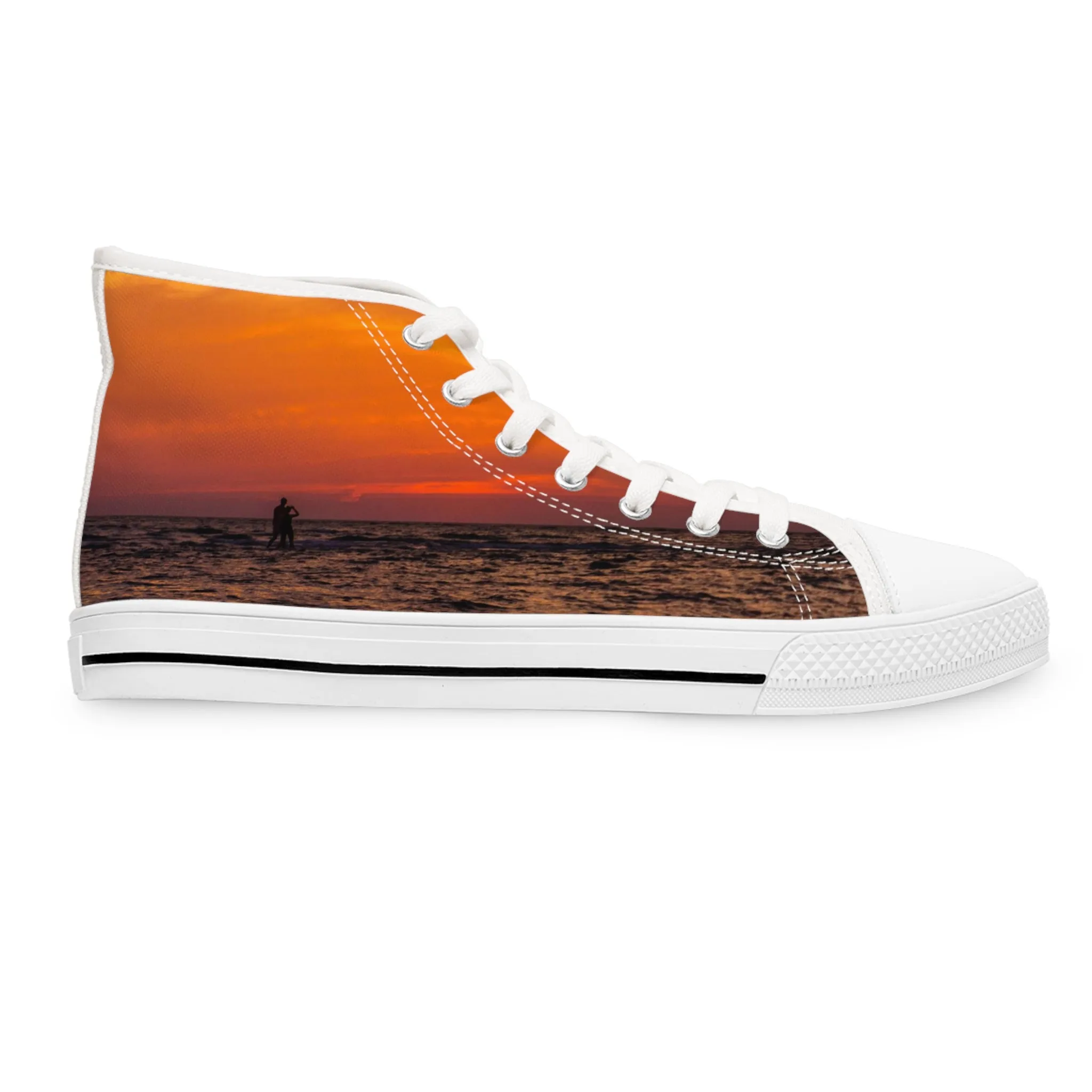Sunset Inspired Women's High Top Canvas Sneakers AOP