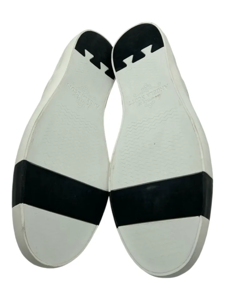 The Office of Angela Scott Shoe Size 9.5 White & Black Canvas Rubber Sneakers