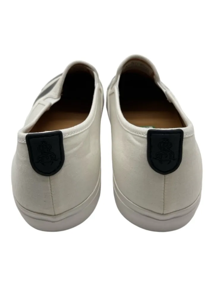 The Office of Angela Scott Shoe Size 9.5 White & Black Canvas Rubber Sneakers