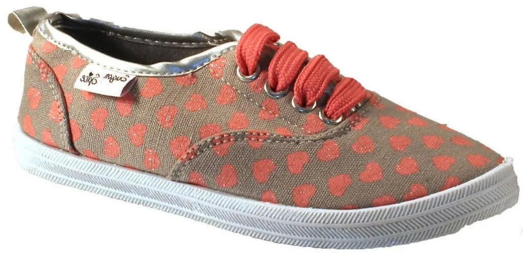 toddler girl's size 5-10 heart printed lace up cvo Case of 18