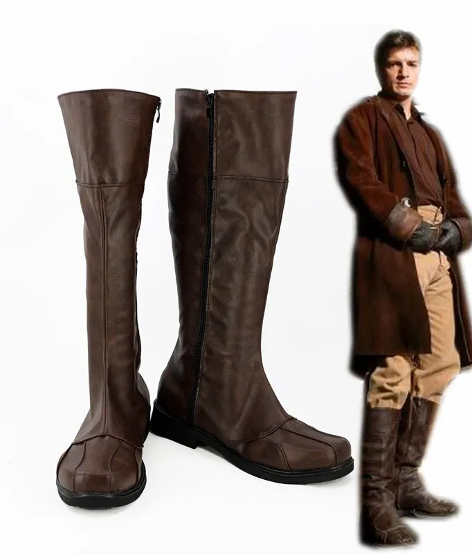TV Series Firefly Malcolm Reynolds Cosplay Shoes Boots Custom Made for Adult Men and Women Halloween Carnival