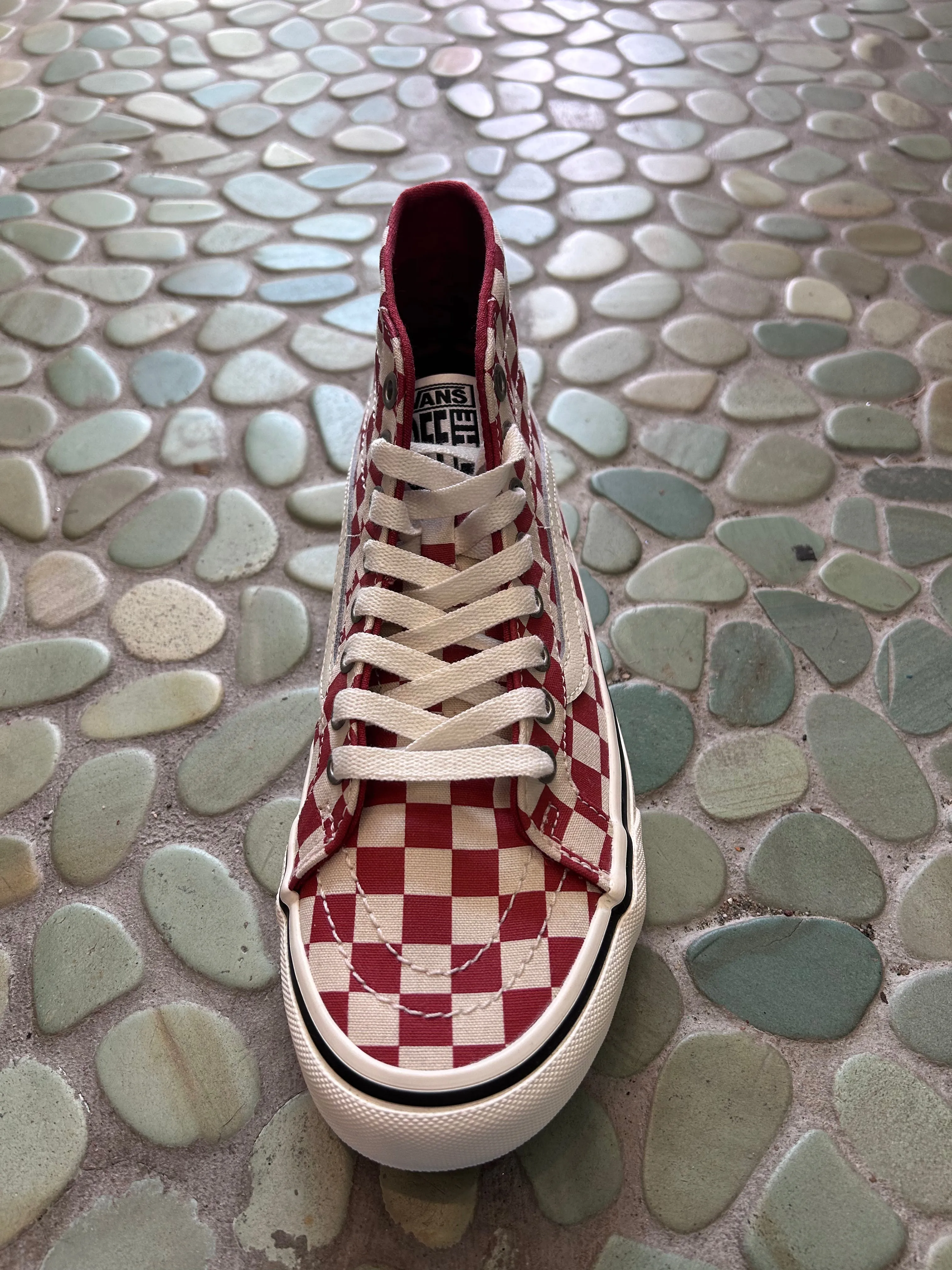 VANS SK8-Hi Decon VR3 checkerboard red sneakers