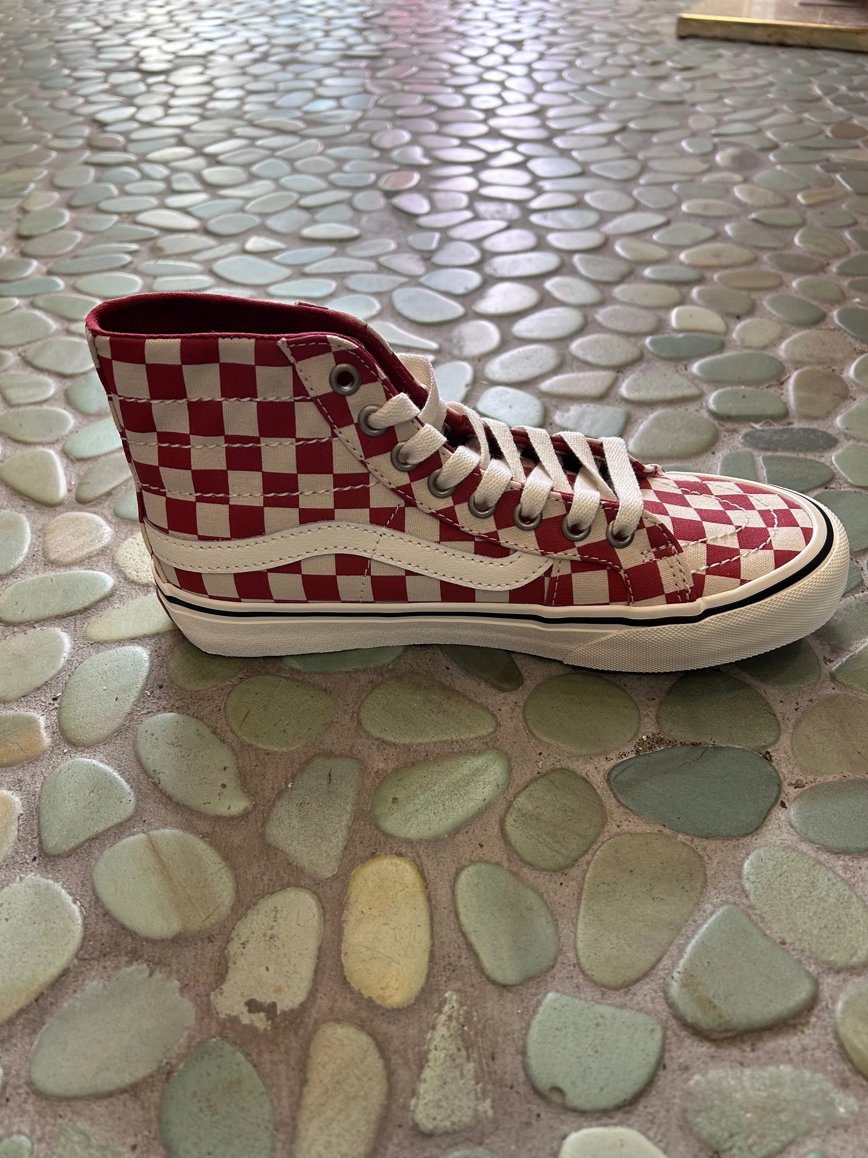 VANS SK8-Hi Decon VR3 checkerboard red sneakers