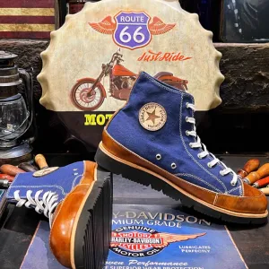 Vintage Leather Canvas Sneakers V0121