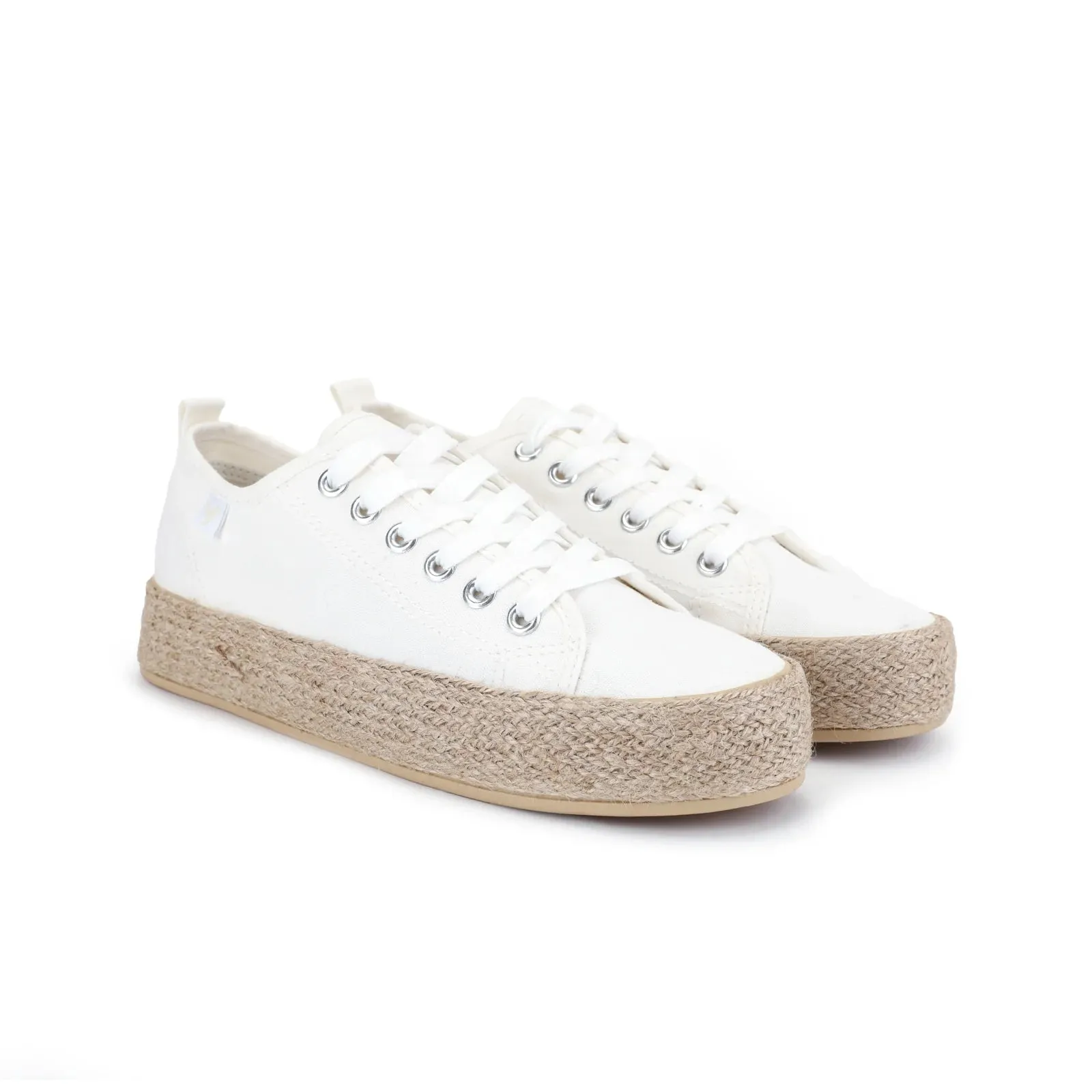 White Canvas Espadrille Sneakers