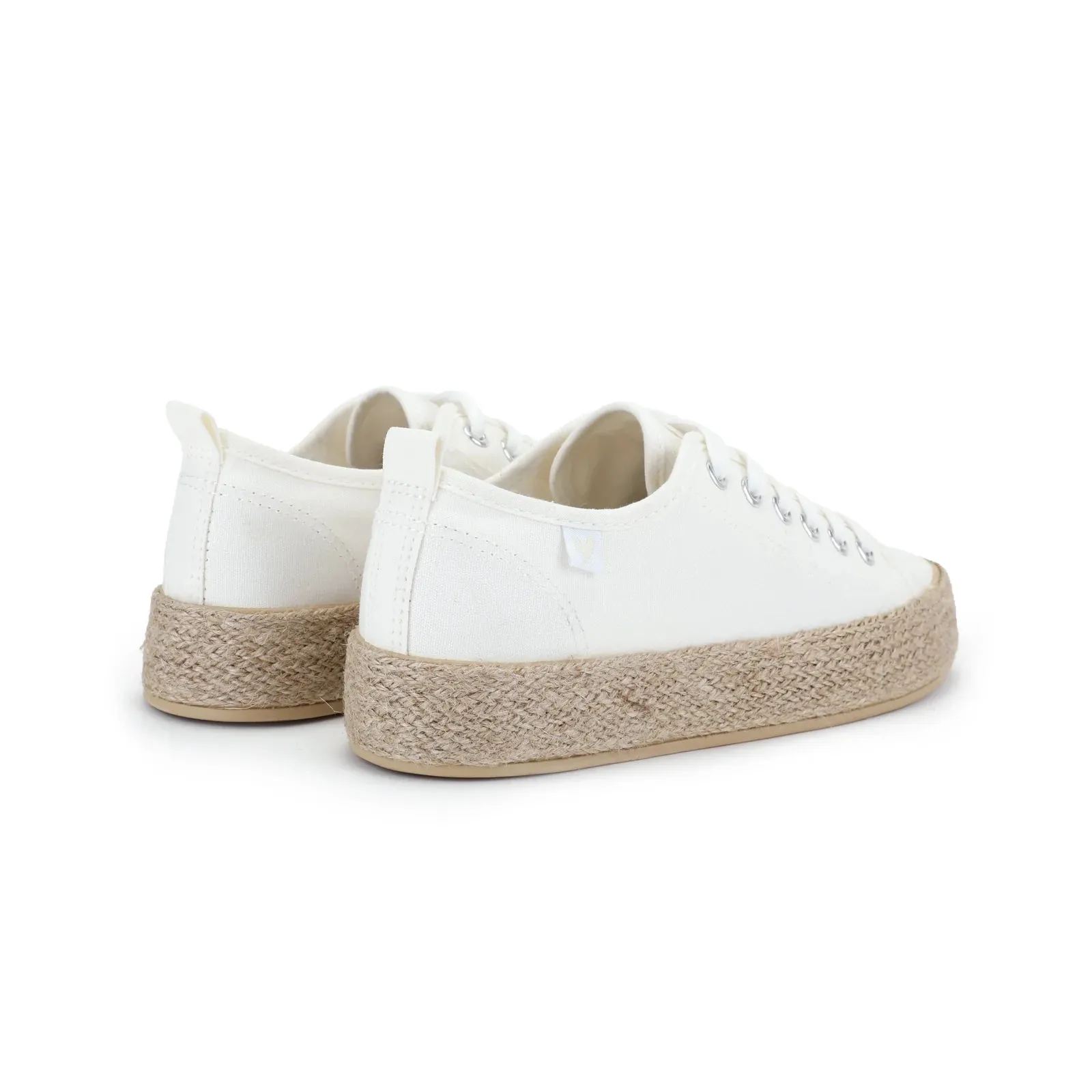 White Canvas Espadrille Sneakers