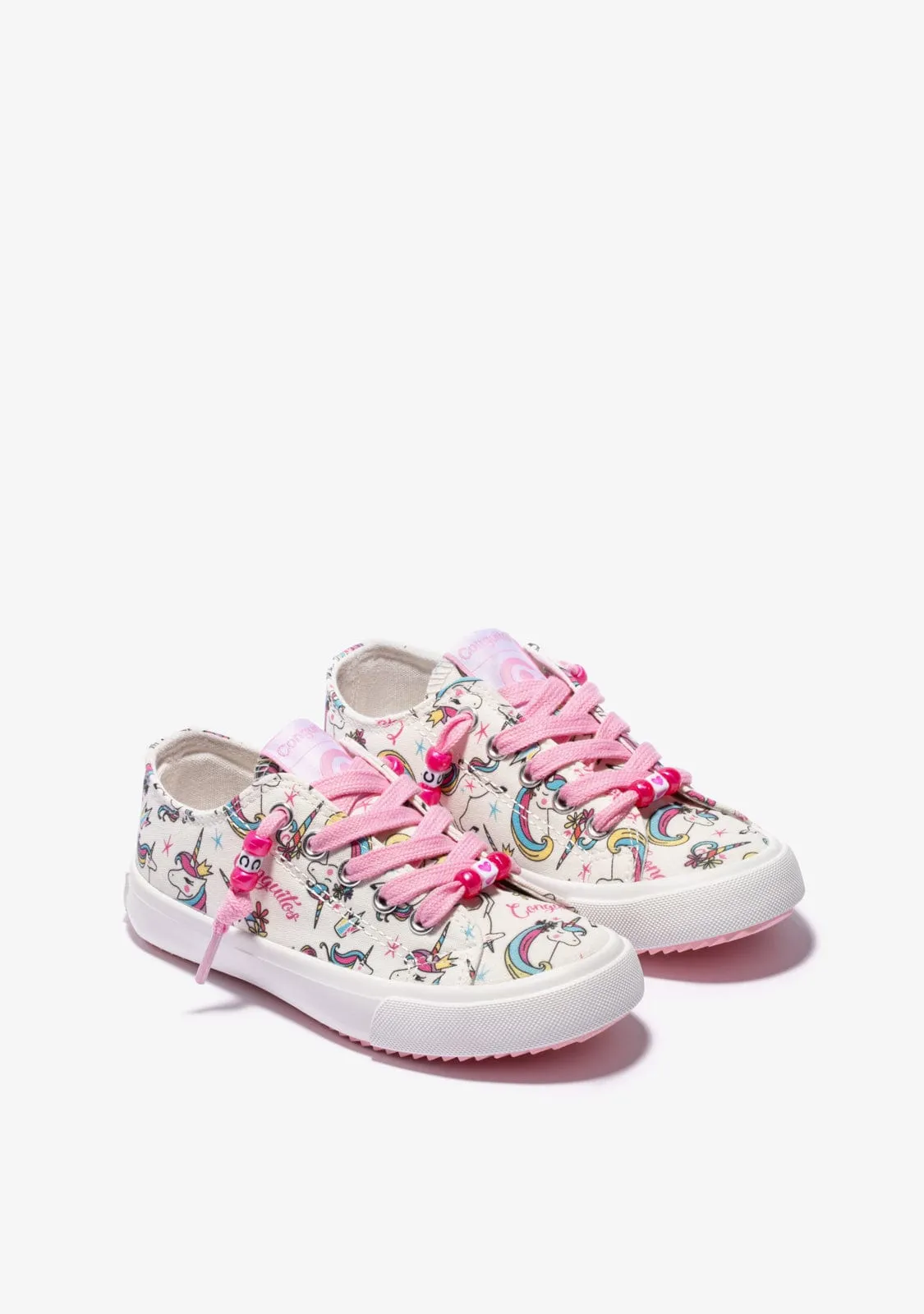 White Unicorn Canvas Sneakers