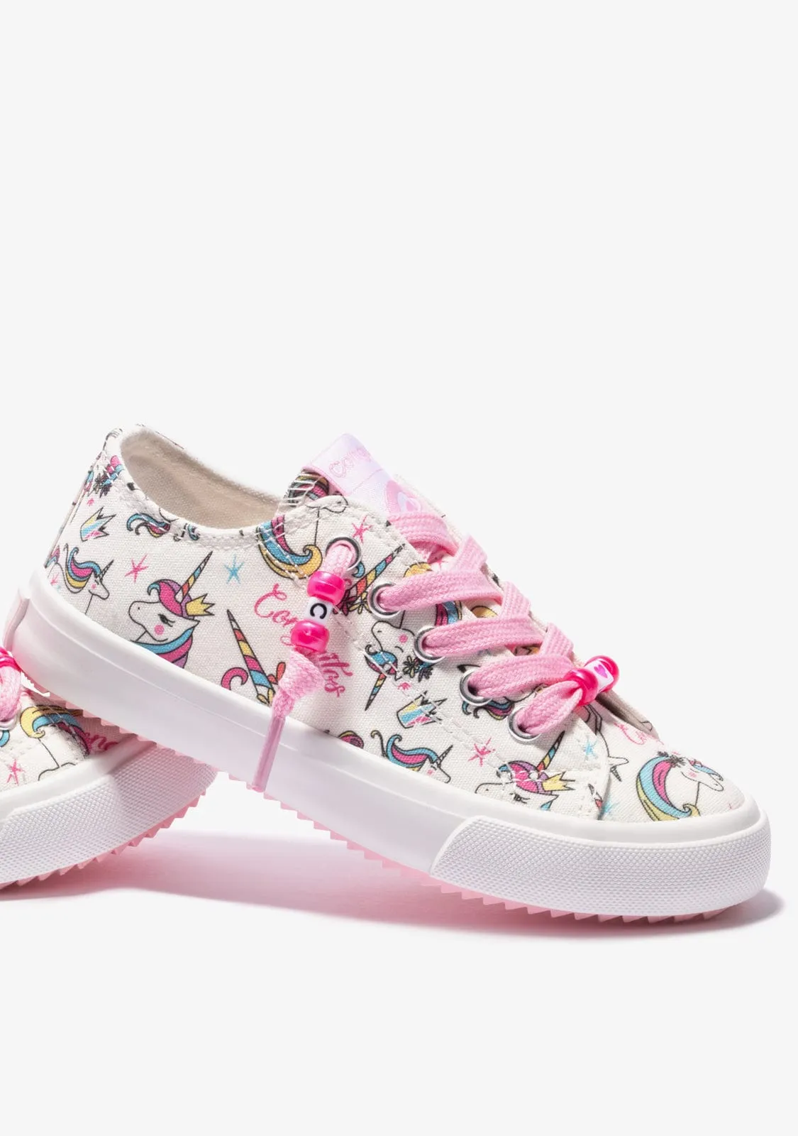 White Unicorn Canvas Sneakers