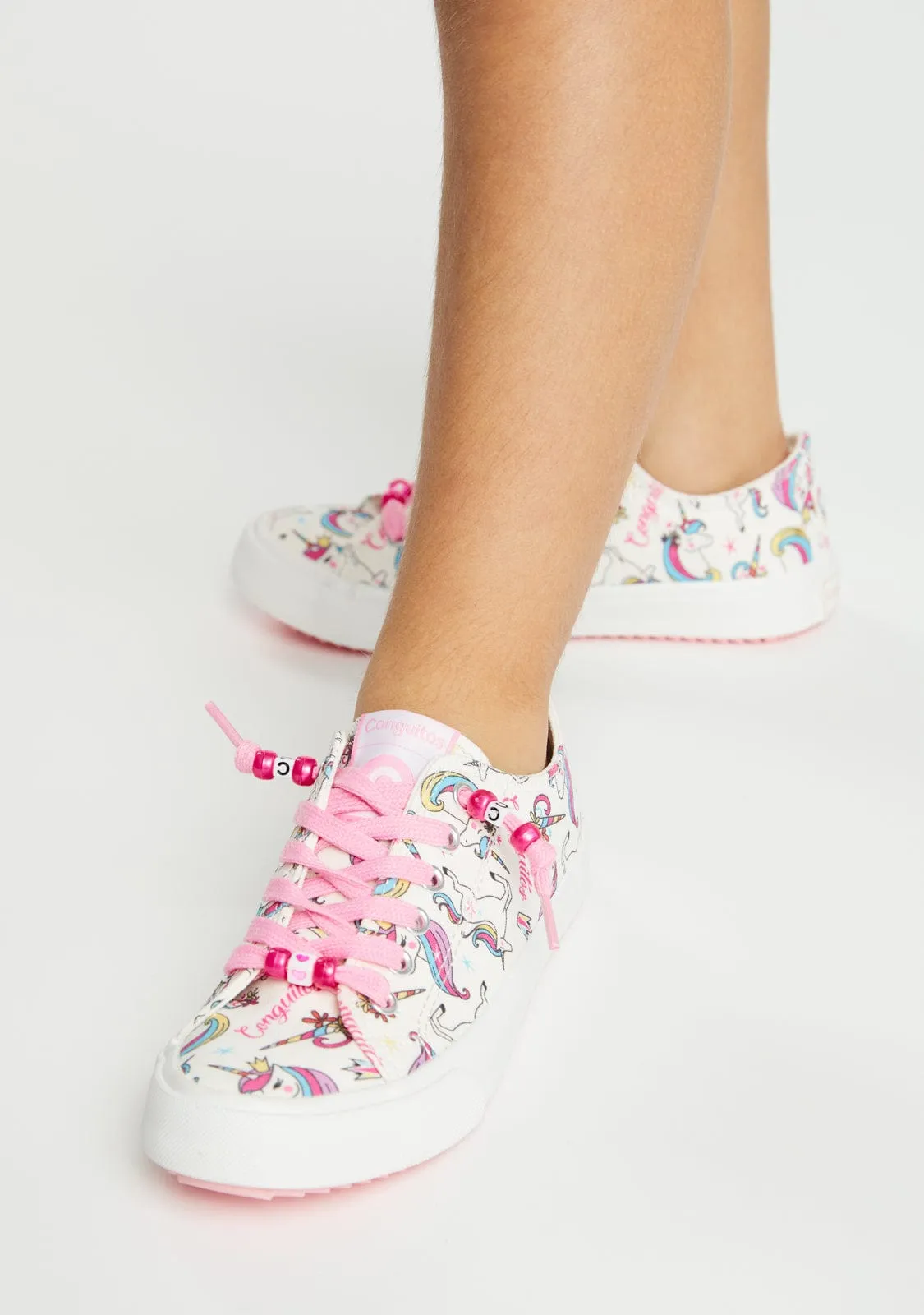 White Unicorn Canvas Sneakers