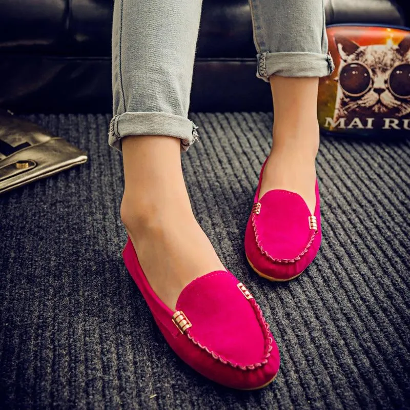 Women Flats shoes Loafers Candy Color Slip Flats Shoes Ballet Comfortable Ladies mens cover pair