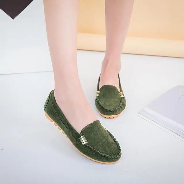 Women Flats shoes Loafers Candy Color Slip Flats Shoes Ballet Comfortable Ladies mens cover pair