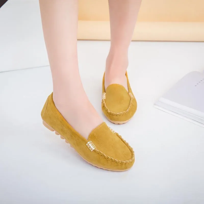 Women Flats shoes Loafers Candy Color Slip Flats Shoes Ballet Comfortable Ladies mens cover pair