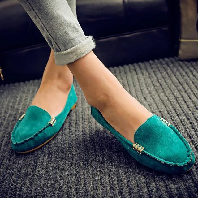 Women Flats shoes Loafers Candy Color Slip Flats Shoes Ballet Comfortable Ladies mens cover pair