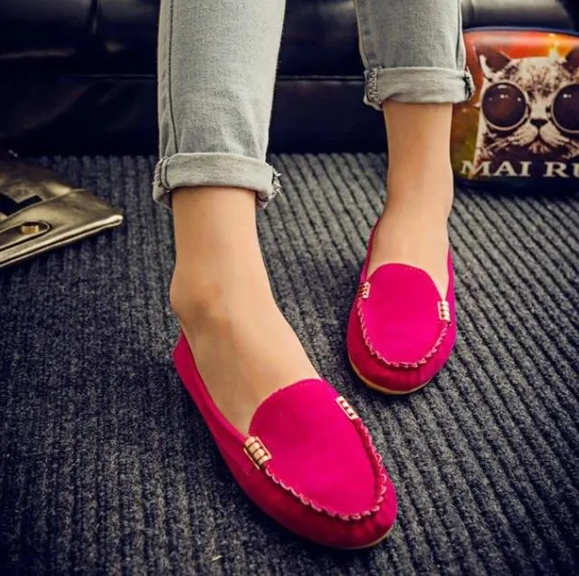 Women Flats shoes Loafers Candy Color Slip Flats Shoes Ballet Comfortable Ladies mens cover pair
