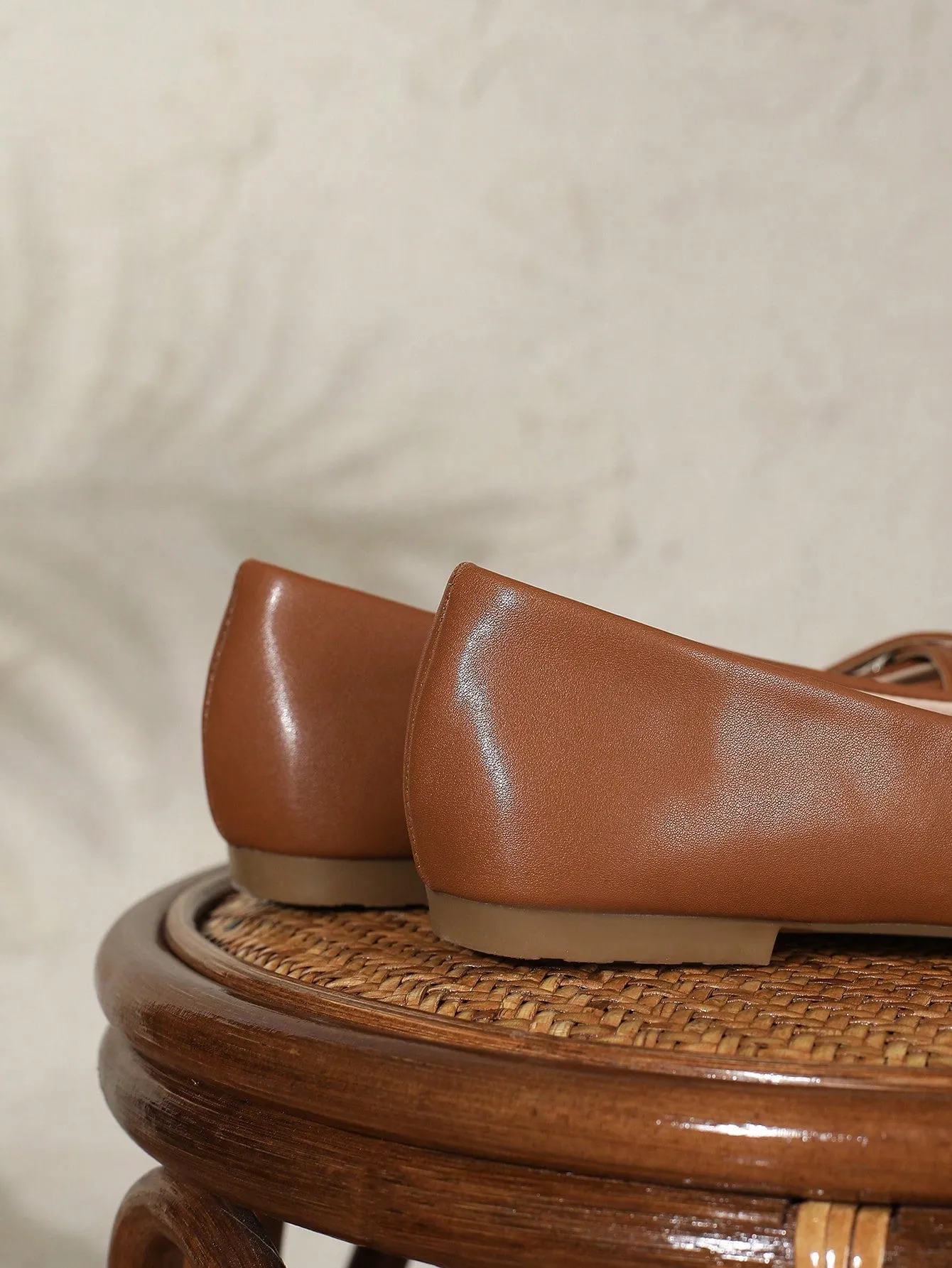 Women's Flat Mary Jane Shoes, Solid Brown Color, Multi-Strap, Suitable For All Seasons