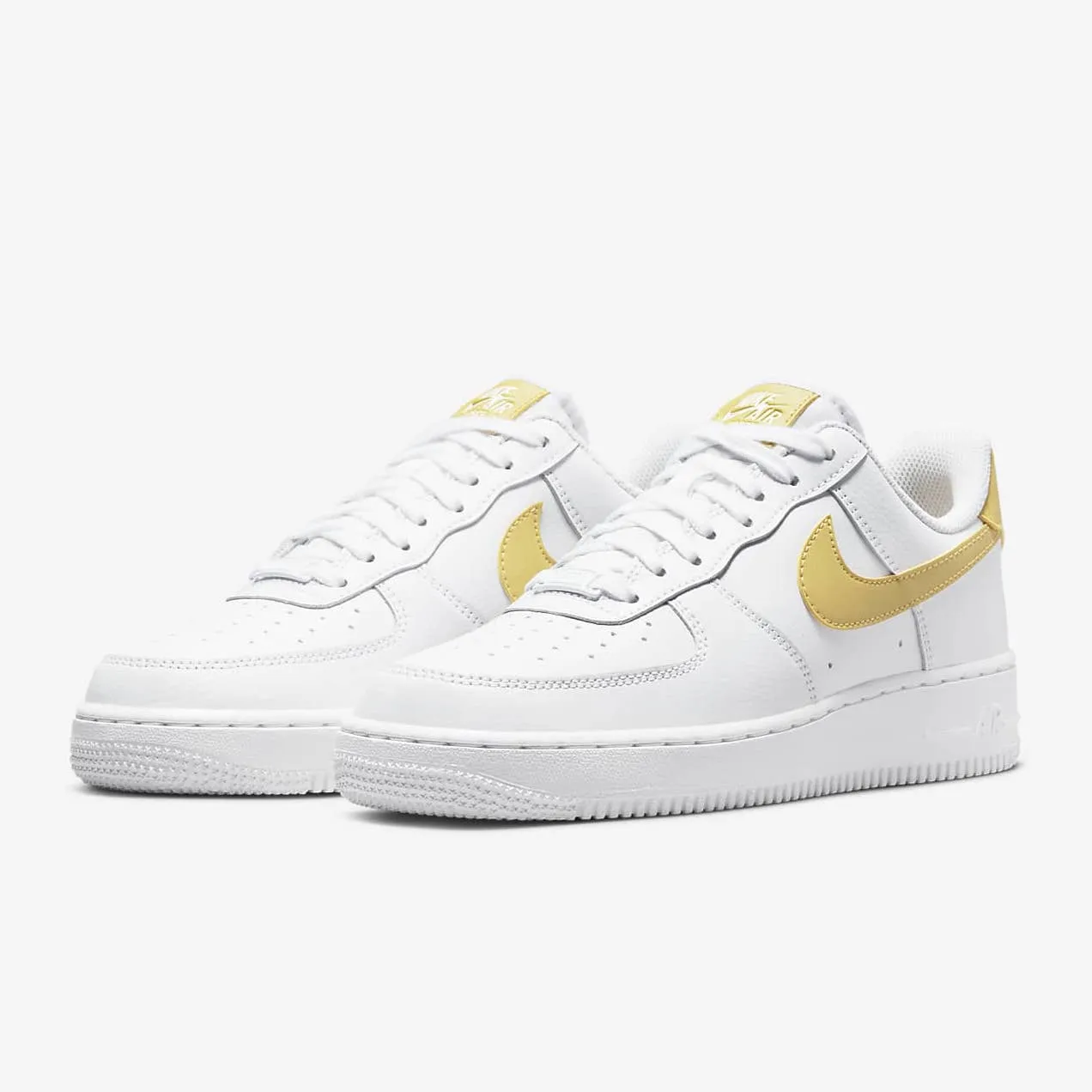 Women's Nike Air Force 1 '07 "Saturn Gold" (White/Saturn Gold)(315115-170)